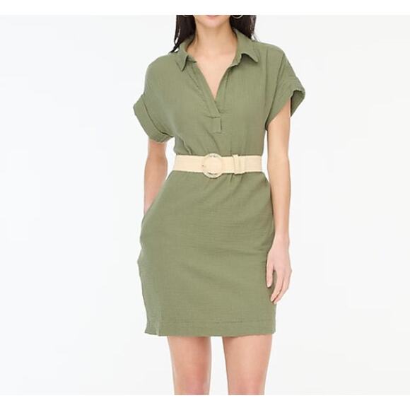 J.Crew Factory Cotton Gauze Popover Dress Green Plus Size XXL  NWT - Picture 1 of 10